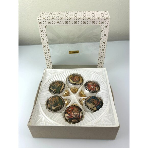 Hummel Set of 6 Vintage Christmas Ball Ornaments West Germany Original Box Decor - Picture 4 of 15